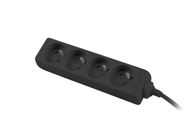 LANBERG LISTWA PRZEDŁUŻACZ 1.5M 4X 230V PL KABEL WYKONANY Z PEŁNEJ MIEDZI CZARNA