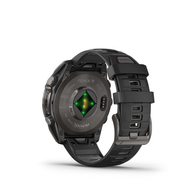 Garmin fenix 8 3,56 cm (1.4") AMOLED 47 mm Cyfrowy 454 x 454 px Ekran dotykowy Czarny Wi-Fi GPS