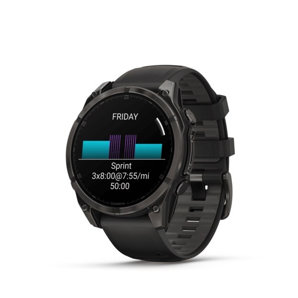 Garmin fenix 8 3,56 cm (1.4") AMOLED 47 mm Cyfrowy 454 x 454 px Ekran dotykowy Czarny Wi-Fi GPS