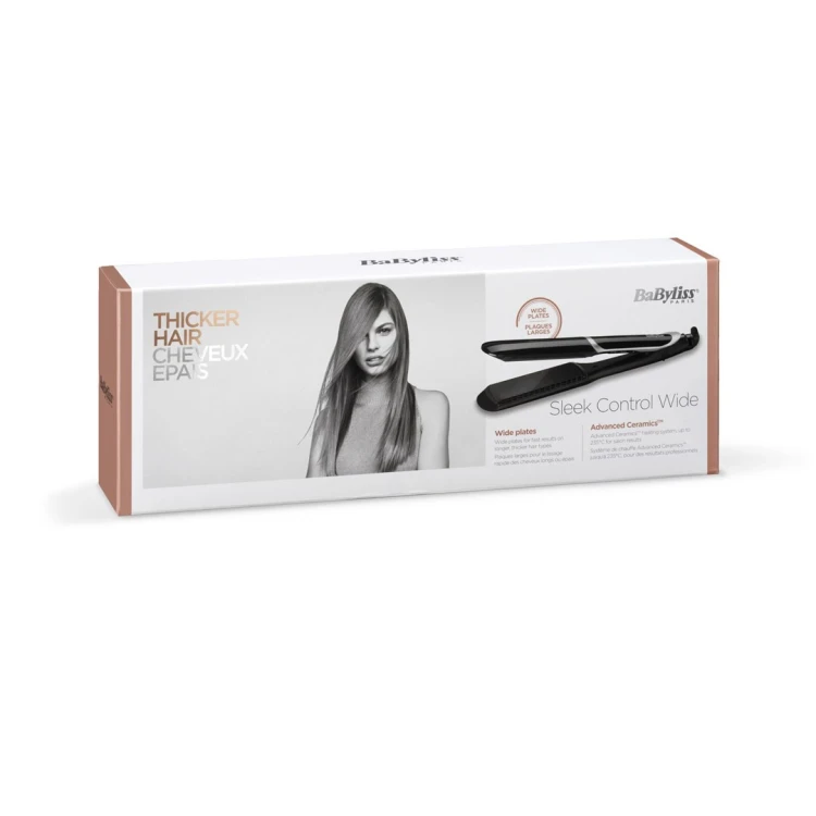 BaByliss Sleek Control Wide Prostownica Ciepły Czarny 2,5 m