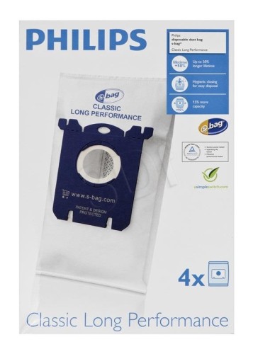 Worek do odkurzacza Philips (Materiał tekstylny; Philips FC8021/03; 4 szt.)