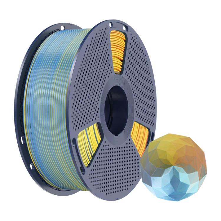 Filament SUNLU PLA+ Silk Forth-Color 1.75mm 1kg (niebiesko-fioletowo-pomarańczowo-żółty)