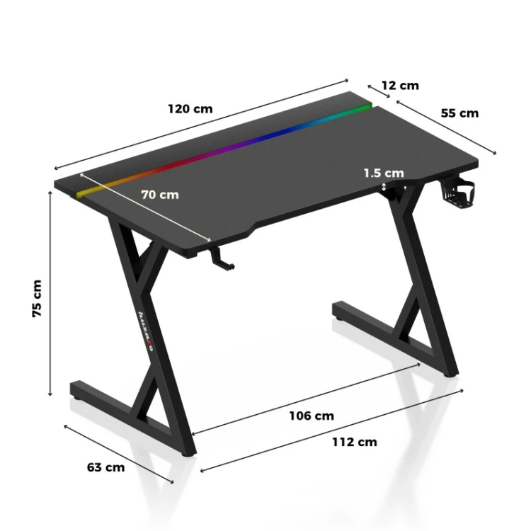Biurko gamingowe Hero 2.4 RGB Black