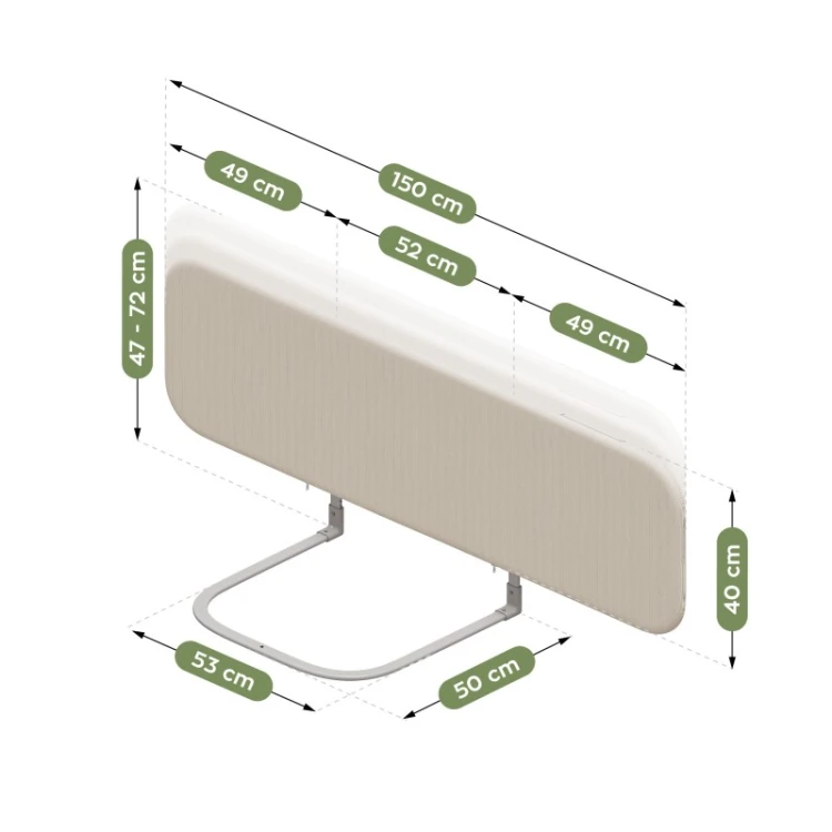 Barierka ochronna do łóżka Cover 55 Beige 150 cm