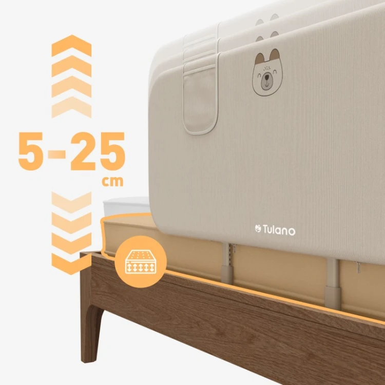 Barierka ochronna do łóżka Cover 55 Beige 150 cm