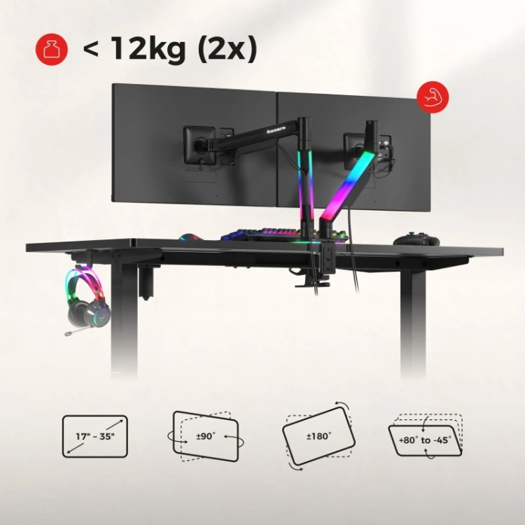 Uchwyt na dwa monitory Motion 2.6 RGB