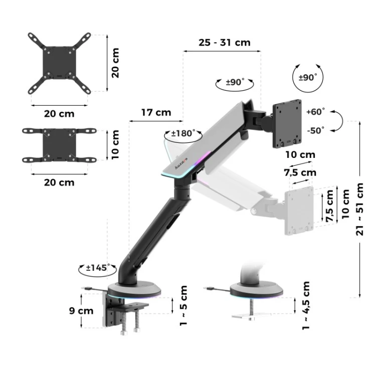 Uchwyt na monitor Motion 1.8